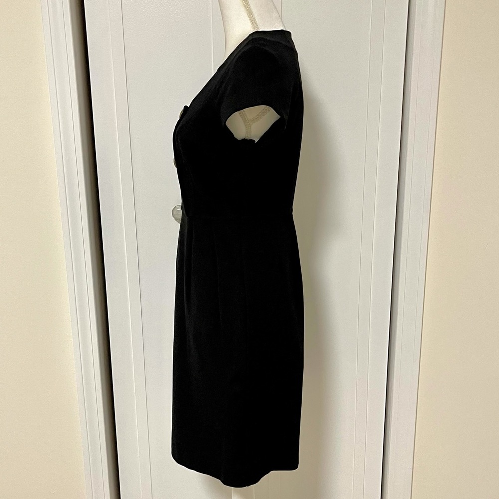DIANE VON FURSTENBERG Charo Dress Military Black Gold Buttons Short Sleeves 8 - Picture 6 of 13